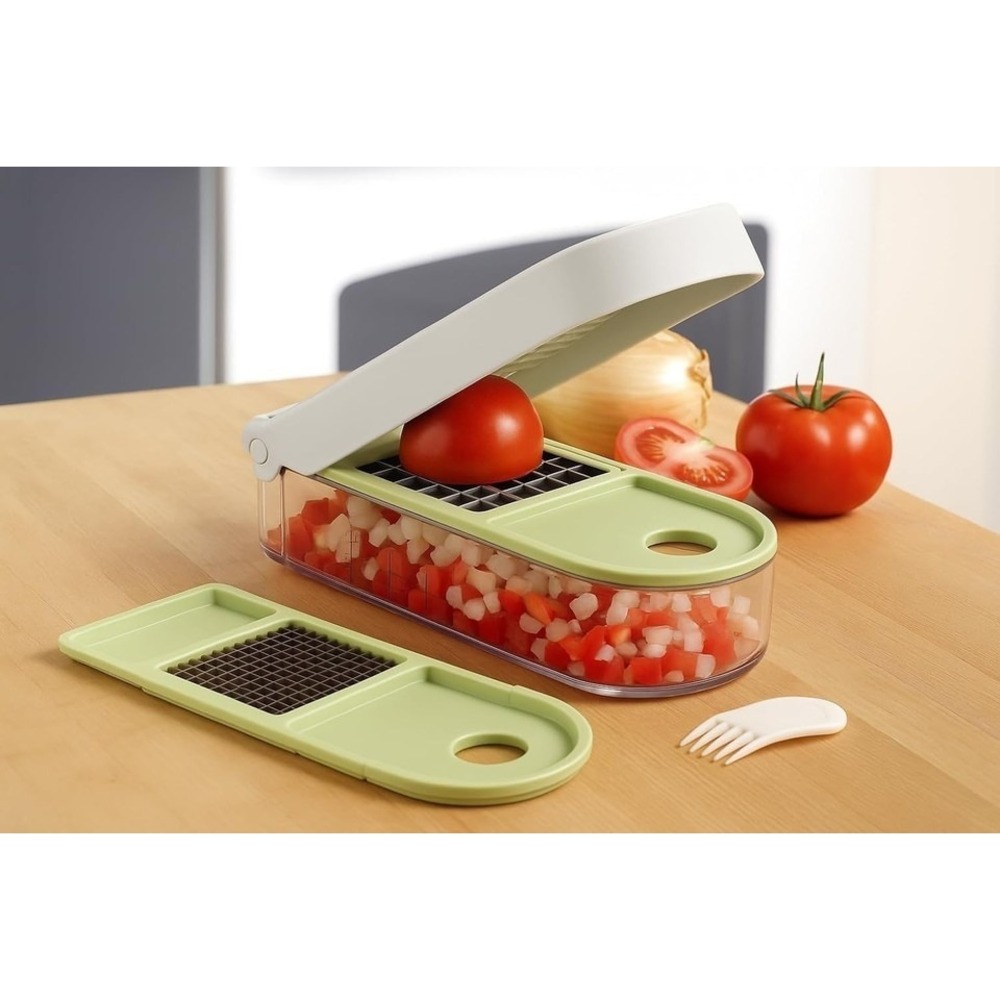 Vidalia Chop Wizard, Vegetable and Fruit Chopper with 2 Cup Base, Stainless Stee